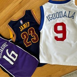 Boys Basketball NBA Jerseys LOT Small Adidas & Reebok